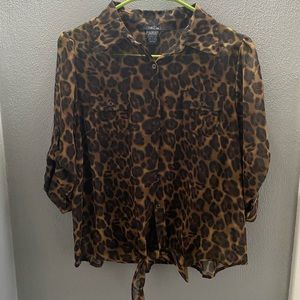 Rue21 Cheetah/Leopard Print Chiffon Top